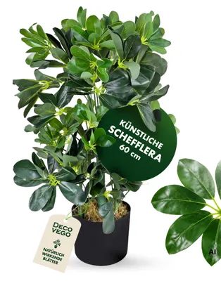 Immagine prodotto di Schefflera Arboricola Pianta Albero Artificiale Plastica 60 cm Abitacolo Decovego