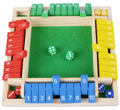 Productafbeelding van Shut The Box spel voor 4 spelers, houten dobbelspel en strategisch gezelschapsspel
