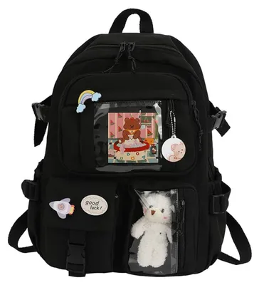 Immagine prodotto di Zaino carino con spilla a tema "kawaii" e accessori