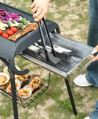 Produktbild von Famanu Grill Tragbar Faltbar BBQ Holzkohle Garten Camping - ASH