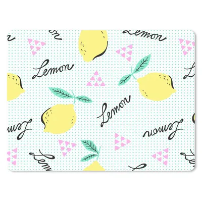 Produktbild von MuchoWow® Mauspad Mousepad Hipster - Zitrone - Pastell - Muster 23x19 cm - Mousepads - Maus Mat - Pad - Mausunterlage - Schreibtischunterlage - Mauspad