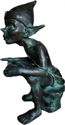 Produktbild von Wichtel aus Bronze für den Garten oder Innenbereich außerdem ist der Artikel frostsicher, BOBS-1405