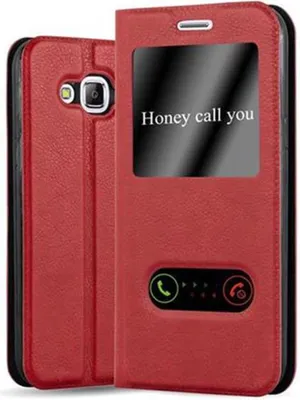 Produktbild von Cadorabo Schutzhülle für Samsung Galaxy J5 2015 Hülle in Rot Handyhülle Book Case Cover Etui