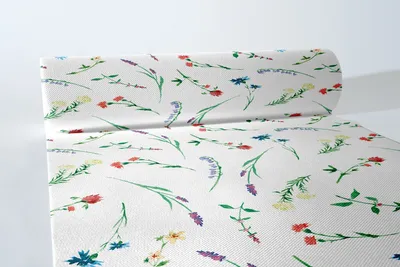 Produktbild von Airlaid Tischläufer Kalina, 40 cm x 24 m , 1 Stück - Mank - Floral Streublumen