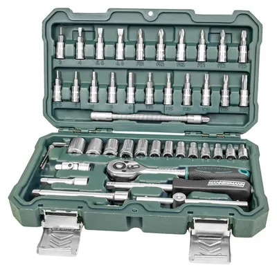 Productafbeelding van BRÜDER MANNESMANN GREEN LINE M2040-SL. Bruder Mannesmann steeksleutelsset, 1/4 inch, 46-delig