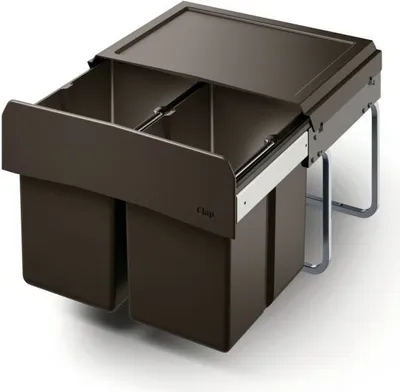 Produktbild von WESCO Abfallsorter CLAP 345 K/500-2 in Anthrazit mit 30 Liter (2x 15) Abfallvolumen - ab 50 cm Schrankbreite