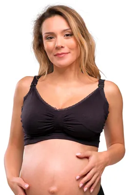 Produktbild von Carriwell Gepolsterter Carri-Gel Schwangerschafts- und Still-BH, Mutterschaft, Schwarz, Bügel, Einfarbig, XL, Weiblich