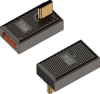 Produktbild von INF USB A Buchse auf Typ-C Stecker Winkeladapter, 120W Schnellladung