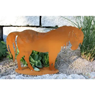 Produktbild von Metall Dekofigur Pferd | Edelrost Gartendeko Vintage Pony