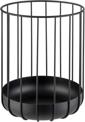 Produktbild von Famanu runder Metallkorb Ø 22,5 cm – Brotkorb und Obstkorb (schwarz)