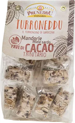 Produktbild von Torroncini mit Mandeln, Honig aus Sardinien, hart, Kakaobohnen, 150g, weißer Nougat, Torrone, Pruneddu Torronificio Artigianale