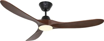 Immagine prodotto di Ventilatore da soffitto a risparmio energetico con luce LED e telecomando Eco Genuino-L 152 cm Nero opaco / Noce