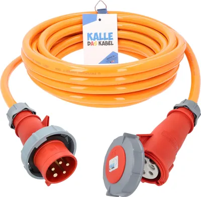 Produktbild von Kalle Verlängerungskabel CEE 400V 32A 4,0mm² Extreme Signal Orange Aquasafe IP67 50 Meter