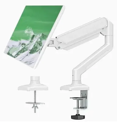 Image de Support d'écran, entièrement mobile, réglable en hauteur, blanc
