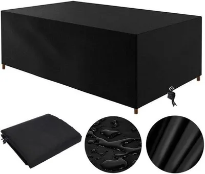 Produktbild von Rechte Tischplanhoes - 210x110x70cm - Wasserfest, windfest und UV-beständig - Schwarz