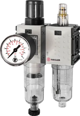 Produktbild von Riegler Wartungseinheit 2-tlg. »FUTURA-mini«, PC-Beh., Standardmanometer, G 1/4, 0,5-8, HA