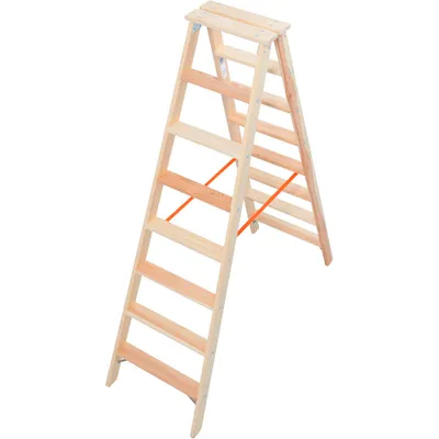 Immagine prodotto di KRAUSE 818256 Holzleiter Stabilo 2x8 Stufen