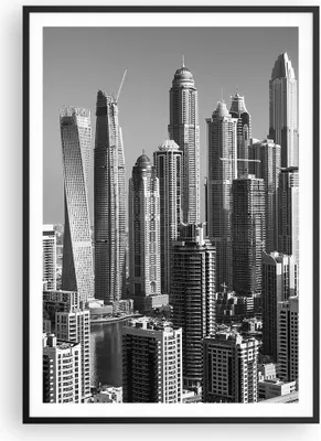 Produktbild von Gerahmtes Poster - Schwarzer Rahmen - Wolkenkratzer Fotografie Dubai - 70x100 cm - Wand Bild - Wanddeko - Wandbilder - Kunstposter - Wandposter - Bilderrahmen - Bilder - Kunstdruck - P2BPA70x100-4388