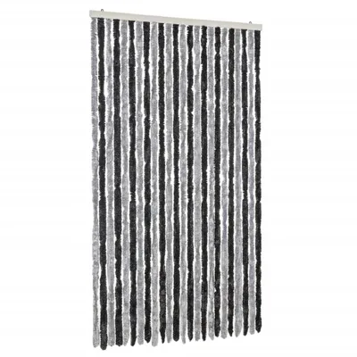 Produktbild von vidaXL Fliegenvorhang Grau und Schwarz 100x230 cm Chenille
