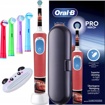 Produktbild von Oral-B | Elektrische Zahnbürste - D103 Cars - Blau - Für Kinder - Mit Etui und Ersatzköpfen