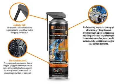 Obrázek produktu pro Profesionální průmyslový odmašťovač s aplikátorem EVO, objem 500 ml, značka Teger