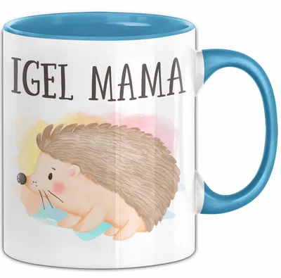 Produktbild von Igel Tasse Geschenk Igel Mama Geschenkidee Igel Besitzerin (Blau)