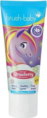Obrázok produktu pre Brush-Baby Pasta do zębów Unicorn dla dzieci 3+ Truskawka, 50 ml