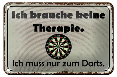 Produktbild von Blechschild Spruch 18x12cm keine Therapie muss zum Darts