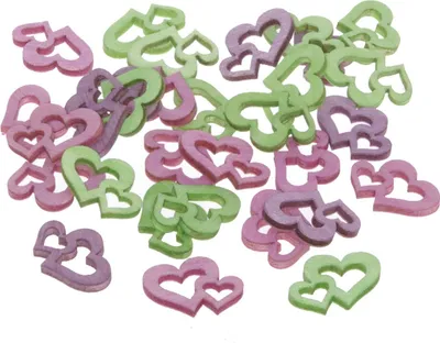 Produktbild von Mini-Herzen - Streudeko - rosa lila grün - 1 VE = 144 Stk - 13401