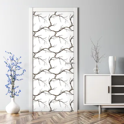 Produktbild von Dekorative Aufkleber selbstklebend Klebefolie Abnehmbarer Türposter Natur Retro Vintage 85 x 200 cm