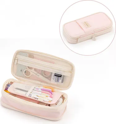 Produktbild von Federmäppchen Groß, Erweiterbar Mäppchen Mädchen Teenager mit Großer Kapazität, Federmäppchen Für Kinder Junge Studenten Federtasche, rosa