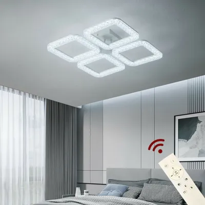 Produktbild von LED Deckenlampe DF-4 50cm  Deckenleuchte Leuchte Lampe mit Fernbedienung Lichtfarbe/Helligkeit einstellbar dimmbar A+ LED Wohnzimmerleuchte Deckenlampe LED Deckenleuchte
