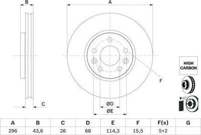 Produktbild von 2x BOSCH Bremsscheibe 0 986 479 F05 für RENAULT Megane IV Grandtour (K9A/M/N_)