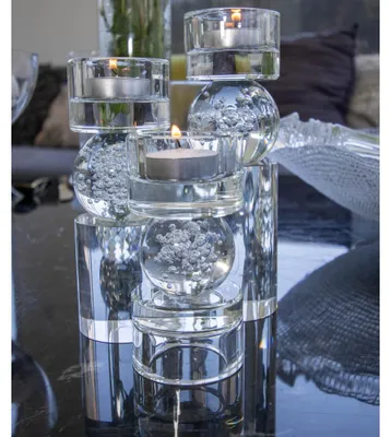 Produktbild von Kerzenhalter aus Glas in Blasenform, 6 x 6 x 16,2 cm