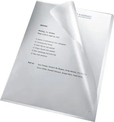 Produktbild von Sichthüllen A4 PP 80my genarbt VE=10x100 Stück
