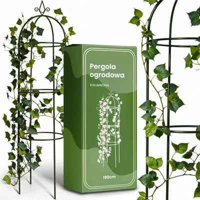 Produktbild von Kuketo | Pergola Metall - 190 cm - Stabil und Dekorativ - Ideal für Rosen und Pflanzenstütze