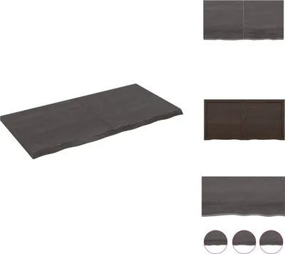 Produktbild von vidaXL Wandregal Dunkelgrau 120x60x(2-4) cm Massivholz Eiche Behandelt -  Wandregale