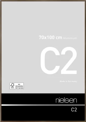 Produktbild von nielsen Aluminium Bilderrahmen C2, 70x100 cm, Struktur Walnuss Matt
