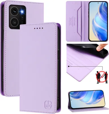 Immagine prodotto di Custodia in pelle per HMD Skyline, flip case con slot per carte, portafoglio e supporto Viola