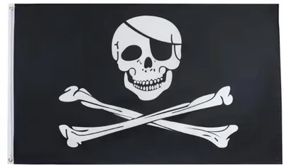 Obrázok produktu pre Pirátska vlajka - Pirátska vlajka - 150/90 cm - Na pirátsku párty - Vlajka na loď - Polyester - CHPN