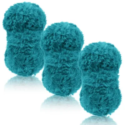 Produktbild von Plüschwolle 3 x 100g Fransengarn Pfauengrün zum Häkeln & Stricken