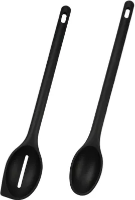 Produktbild von Silikonische Küchentoolsatz - Hitzebeständig - 30 cm - Schwarz - BPA-frei - Praktisch für Kochen und Backen - 2 Stück
