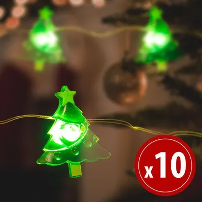 Image de Guirlande lumineuse LED - sapin de Noël - 10 LED - 1,2 mètres