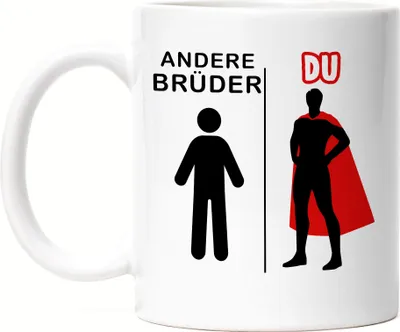 Produktbild von Andere Brüder Du Tasse Superheld Mein Held Dankeschön Geschenkidee Lustig Humor