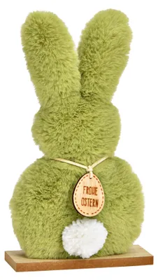 Immagine prodotto di Figurina decorativa pasquale del coniglio, in peluche bianco, come decorazione primaverile