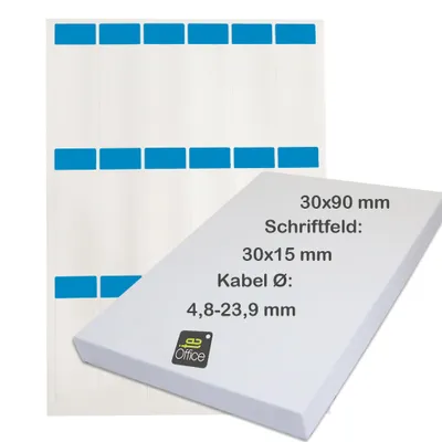 Produktbild von 18 Kabelmarkierer, rechteckig, 30 x 90 mm blau