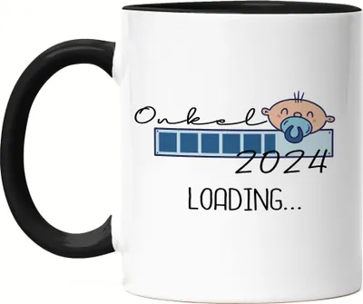 Produktbild von Onkel Loading 2024 Tasse Schwarz für werdende Onkel zur Geburt Nichte Neffe Babynews Ich werde Onkel Geschenk Tasse