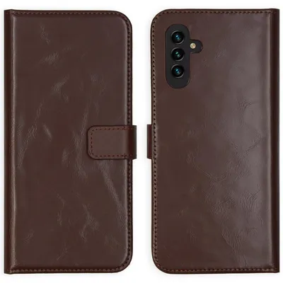 Imagen del producto de Funda de Cuero Auténtico tipo Libro para Samsung Galaxy A13 (5G) / A04s - Marrón
