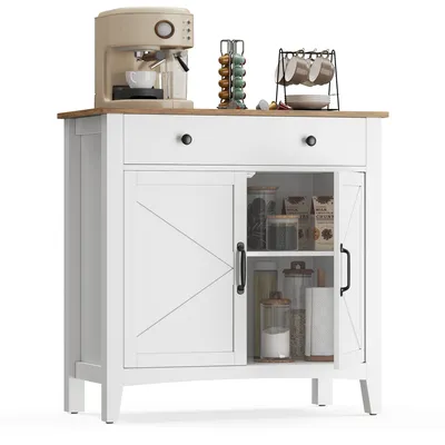 Produktbild von VASAGLE Küchenschrank, Sideboard mit Schubladen, Aufbewahrungsschrank mit Türen, verstellbare Ablage, Landhausstil, für Wohnzimmer Küche, 40x80 x80cm