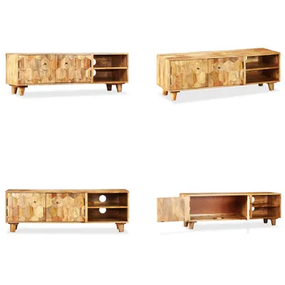 Zdjęcie produktu dla vidaXL Szafka pod TV z litego drewna mango 118 x 35 x 40 cm - Szafka pod TV - Szafki pod TV - Kredens - Kredensy